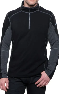 Kuhl Mens Revel 1/4 Zip Fleece - Black-Steel Online