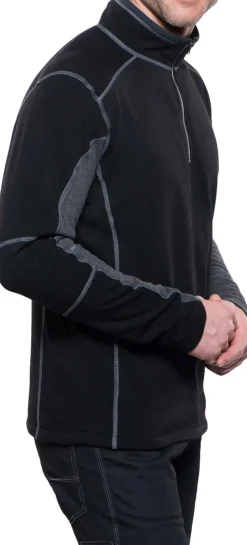Kuhl Mens Revel 1/4 Zip Fleece - Black-Steel Online