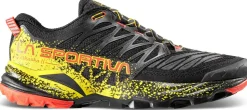 La Sportiva Mens Akasha II Running Shoe - Black-Yellow Hot