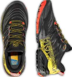 La Sportiva Mens Akasha II Running Shoe - Black-Yellow Hot