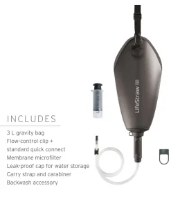 Lifestraw Peak Series Compact Gravity Water Filter System 3L - Dark Mountain Gray Fashion