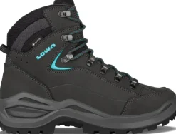 Lowa Womens Renegade Evo GTX Mid S Boots - Narrow Width - Asphalt-Turquoise Clearance