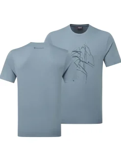 Montane Mens Abstract Mountain T-Shirt - Stone Blue Discount