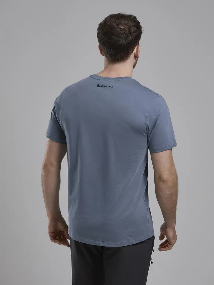 Montane Mens Abstract Mountain T-Shirt - Stone Blue Discount