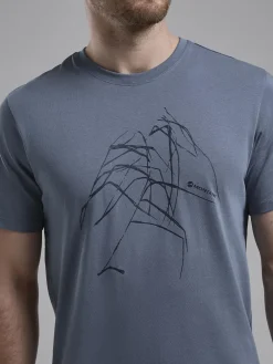 Montane Mens Abstract Mountain T-Shirt - Stone Blue Discount