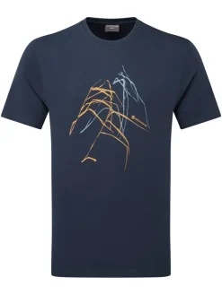 Montane Mens Abstract Mountain T-Shirt - Eclipse Blue Clearance