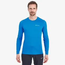 Montane Mens Dart Lite Long Sleeve T-Shirt - Electric Blue New