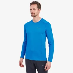 Montane Mens Dart Lite Long Sleeve T-Shirt - Electric Blue New