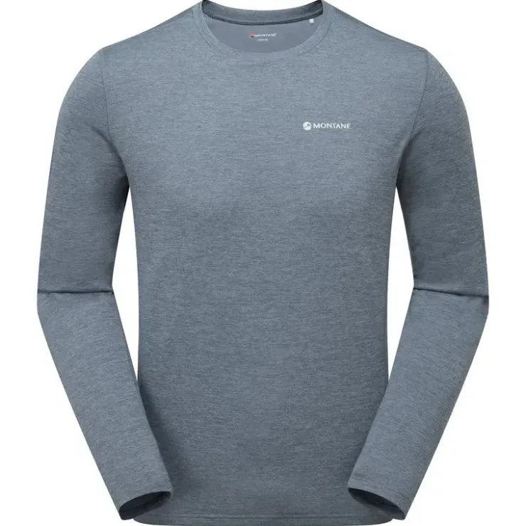 Montane Mens Dart Long Sleeve T-Shirt - Stone Blue Clearance