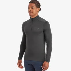 Montane Mens Dart XT Zip Neck - Midnight Grey Hot