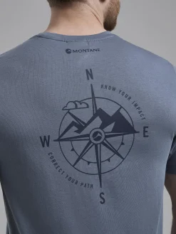 Montane Mens Impact Compass T-Shirt - Stone Blue New