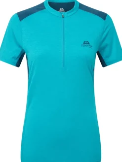 Mountain Equipment Womens Nava SS Zip T - Topaz-Majolica Fashion