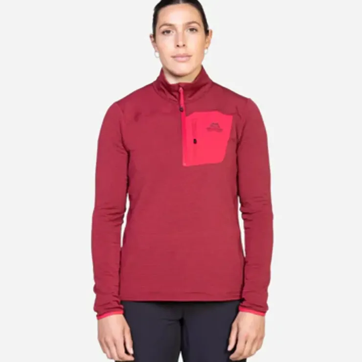 Mountain Equipment Womens Lumiko Zip T - Rhubarb-Capsicum New