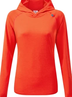 Mountain Equipment Womens Glace Hooded Top - Mandarin Red Sale