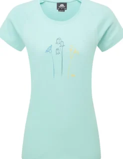 Mountain Equipment Womens Mountain Flower Tee - Aqua Clearance