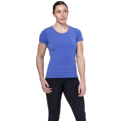 Mountain Equipment Womens Groundup Stripe Tee - Vivid Stripe Hot