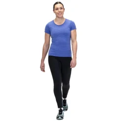 Mountain Equipment Womens Groundup Stripe Tee - Vivid Stripe Hot