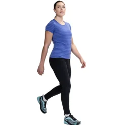 Mountain Equipment Womens Groundup Stripe Tee - Vivid Stripe Hot