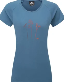 Mountain Equipment Womens Mountain Flower Tee - Stellar Blue Online
