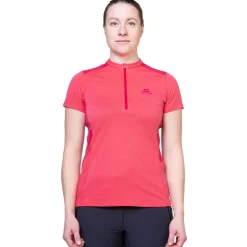 Mountain Equipment Womens Nava SS Zip T - Hibiscus-Capsicum Hot