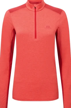 Mountain Equipment Womens Nava LS Zip T - Hibiscus-Capsicum Discount