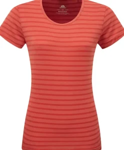 Mountain Equipment Womens Groundup Stripe Tee - Rosewood Stripe Outlet