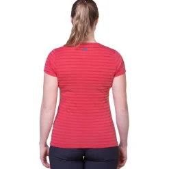 Mountain Equipment Womens Groundup Stripe Tee - Rosewood Stripe Outlet