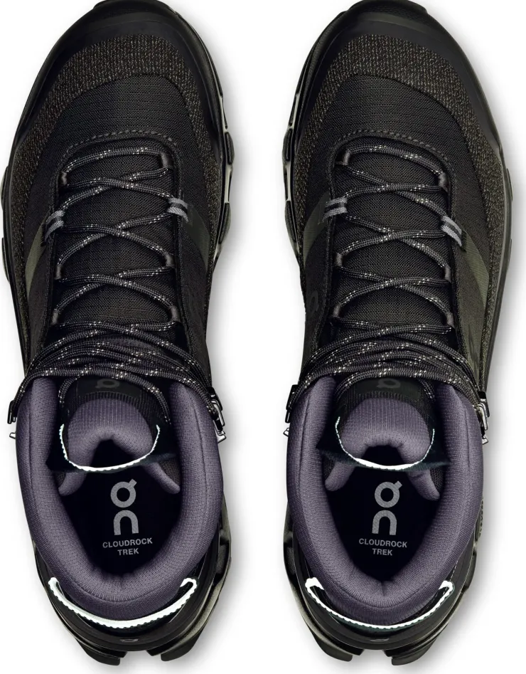 On Mens Cloudrock Trek Waterproof Shoes - Black-Black Best