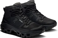 On Womens Cloudrock Mid Waterproof Shoes - Black-Black Best