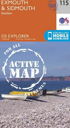 Ordnance Survey OS Explorer - Active Map 115 - Exmouth and Sidmouth Discount