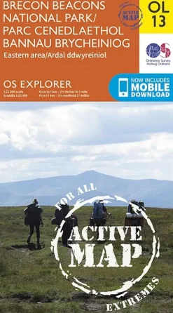 Ordnance Survey OS Explorer - Active Map OL13 - Brecon Beacons National Park East Clearance