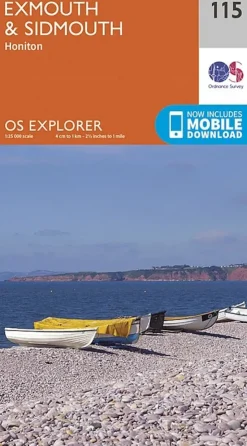 Ordnance Survey OS Explorer Map 115 - Exmouth and Sidmouth Clearance