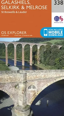 Ordnance Survey OS Explorer Map 338 - Galashiels Selkirk and Melrose Clearance