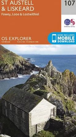 Ordnance Survey OS Explorer Map 107 - St.Austell, Liskeard Fowey, Looe and Lostwithiel Hot