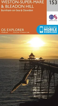 Ordnance Survey OS Explorer Map 153 - Weston-Super-Mare and Bleadon Hill Fashion