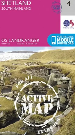 Ordnance Survey OS Landranger Active map 4 - Shetland - South Mainland Best