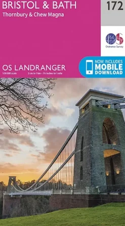 Ordnance Survey OS Landranger Map 172 - Bristol and Bath, Thornbury and Chew Magna New