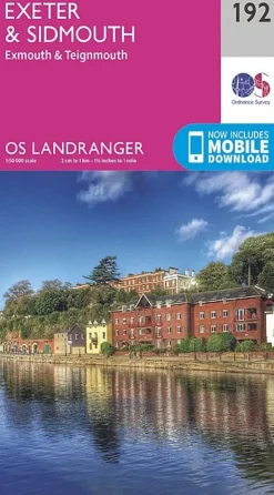 Ordnance Survey OS Landranger Map 192 - Exeter and Sidmouth, Exmouth and Teignmouth Hot