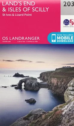 Ordnance Survey OS Landranger Map 203 - Lands End and Isles of Scilly - St Ives and Lizard Point Best