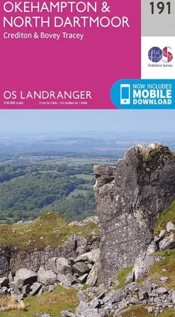 Ordnance Survey OS Landranger Map 191 - Okehampton and North Dartmoor Fashion