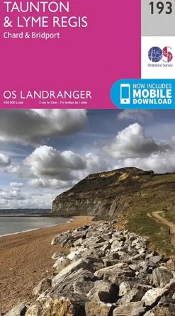 Ordnance Survey OS Landranger Map 193 - Taunton and Lyme Regis, Chard and Bridport Outlet