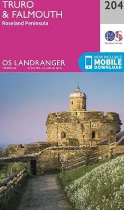 Ordnance Survey OS Landranger Map 204 - Truro and Falmouth - Roseland Peninsula New