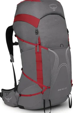 Osprey Womens Eja Pro 55 Rucksack - Dale Grey-Poinsettia Red New