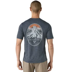 Patagonia Mens Cap Cool Daily Graphic Shirt - Lands - Chouinard Crest-Smolder Blue X-Dye New