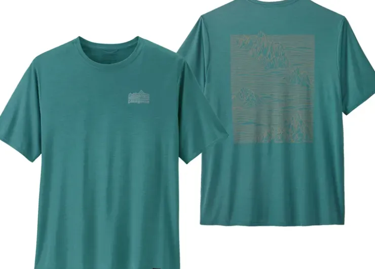 Patagonia Mens Cap Cool Daily Graphic Shirt - Strataspire-Wetland Blue X-Dye Outlet