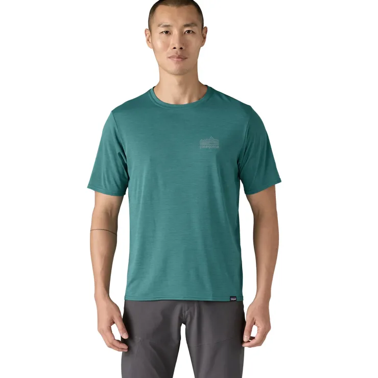 Patagonia Mens Cap Cool Daily Graphic Shirt - Strataspire-Wetland Blue X-Dye Outlet