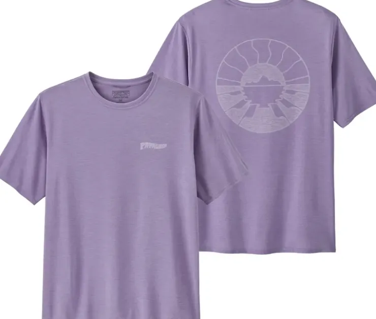 Patagonia Mens Cap Cool Daily Graphic Shirt - Waters - Forgotten Island-Concrete Purple X-Dye Outlet