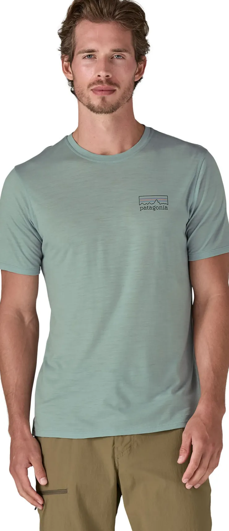 Patagonia Mens Cap Cool Merino Graphic Shirt - Fitz Roy Strata-Thermal Blue Best