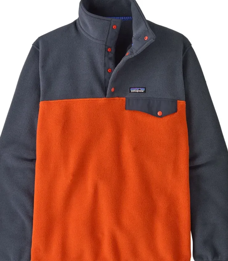Patagonia Mens Lightweight Synchilla Snap-T Pullover - Pollinator Orange New