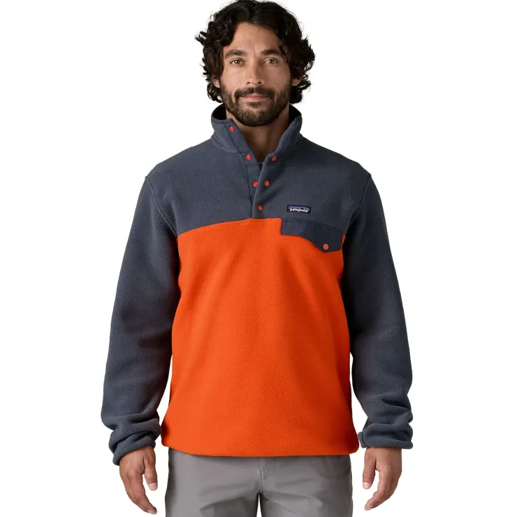 Patagonia Mens Lightweight Synchilla Snap-T Pullover - Pollinator Orange New
